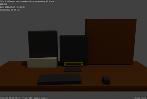 blender image of my desktop, early in modeling process